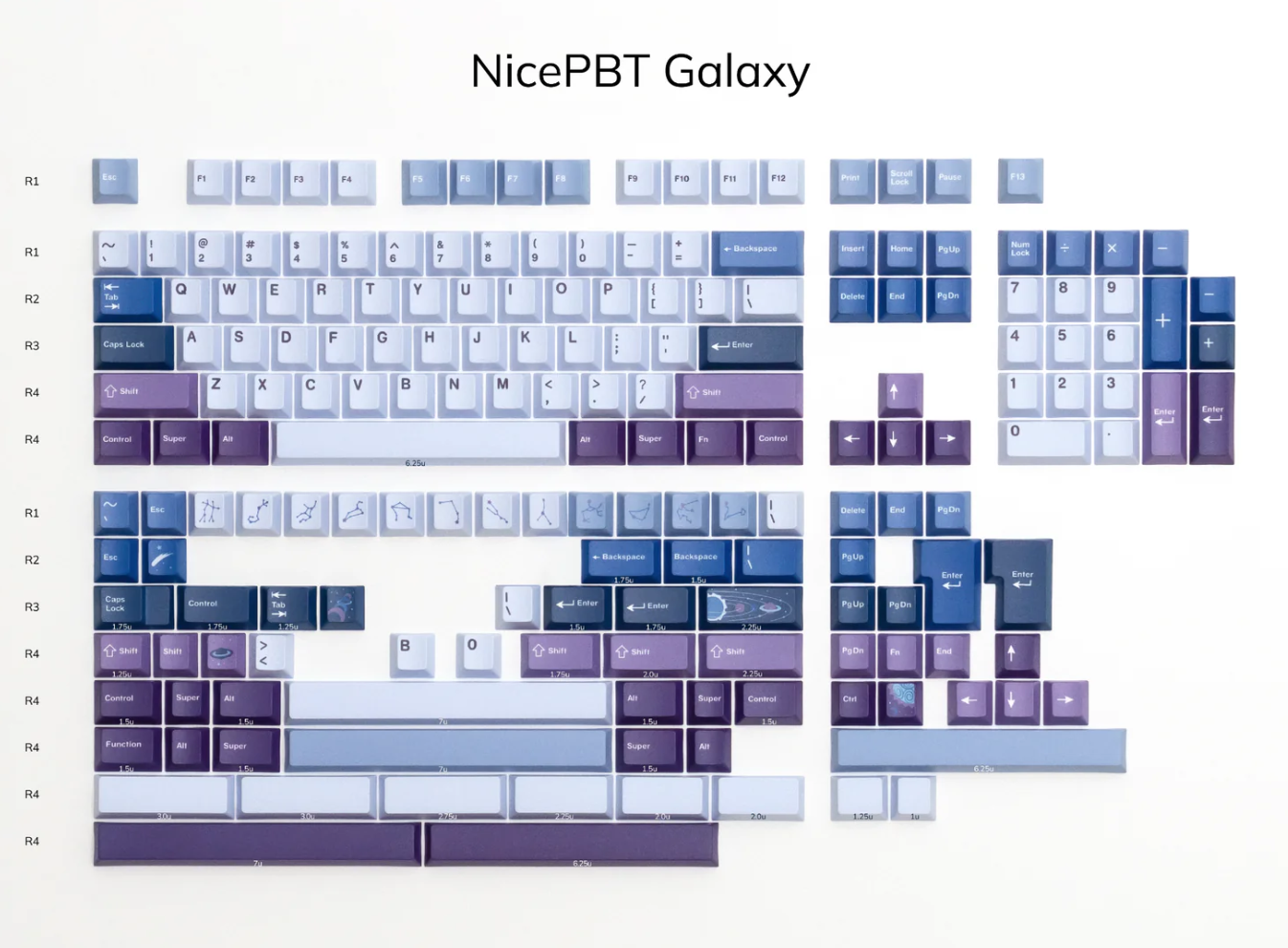 NicePBT  Galaxy Keycaps