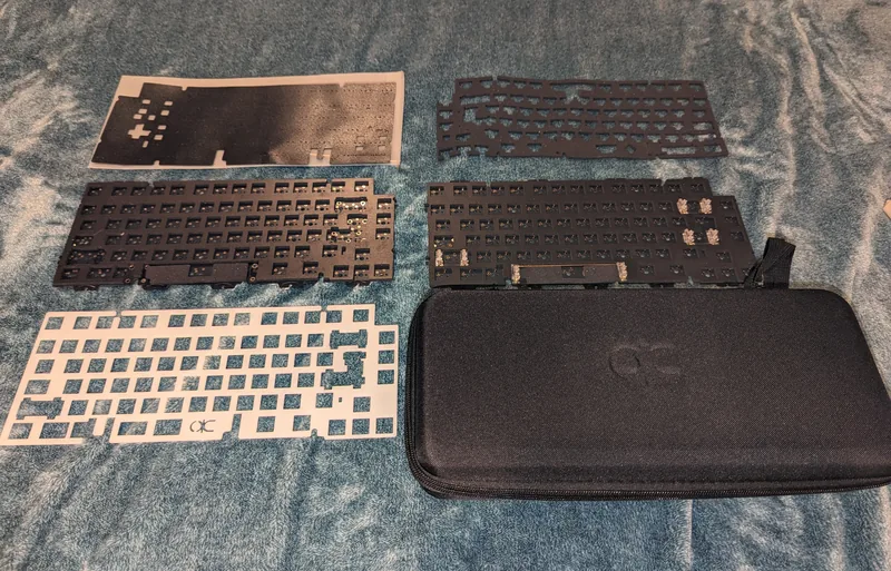 QK75 Black/Silver Mirror PVD with Solder & Hotswap PCB, POM Plate + All Accessories/Foams