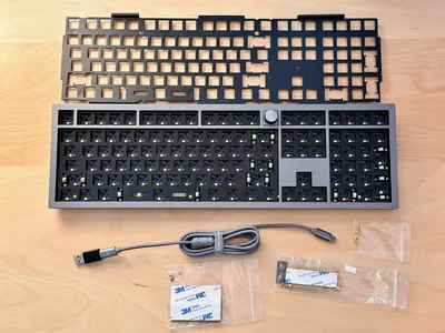 Keychron Q6 (Full Size 100%, Knob, Silver Grey, FR4 Plate, Modded)