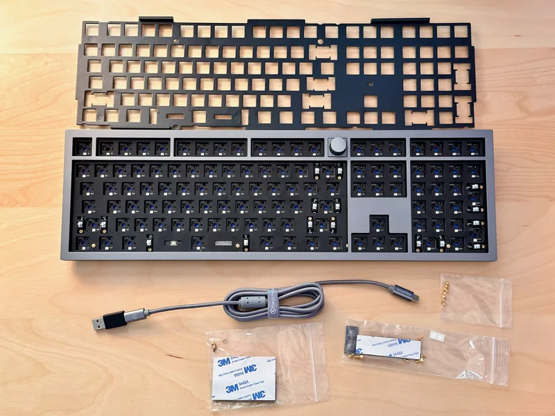 Keychron Q6 (Full Size 100%, Knob, Silver Grey, FR4 Plate, Modded)