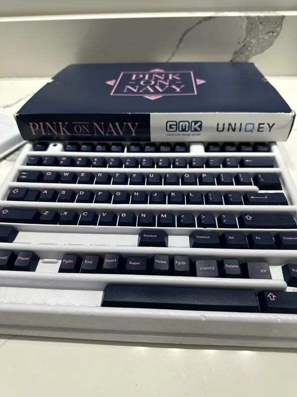 GMK Pink on Navy