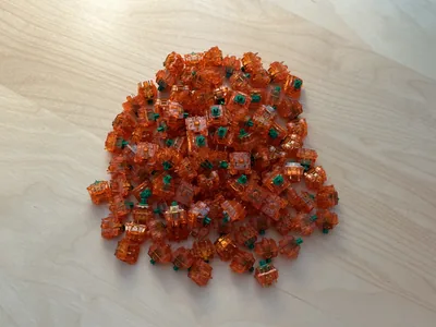 Tangerine Switches x 124, Hand Lubed