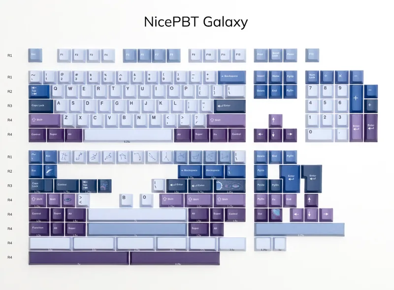 NicePBT  Galaxy Keycaps