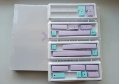 GMK Muted 2 with Cyan and Purple Accents