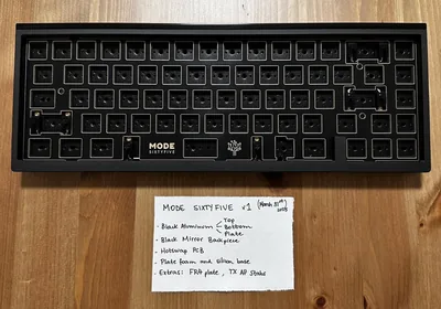 Mode SixtyFive 2022 black keyboard with hotswap PCB and aluminum plate